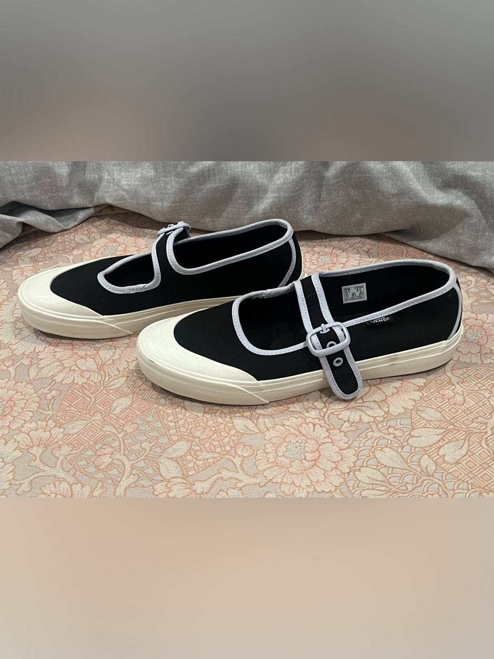 Vans  Black and White Mary Jane Canvas Shoes